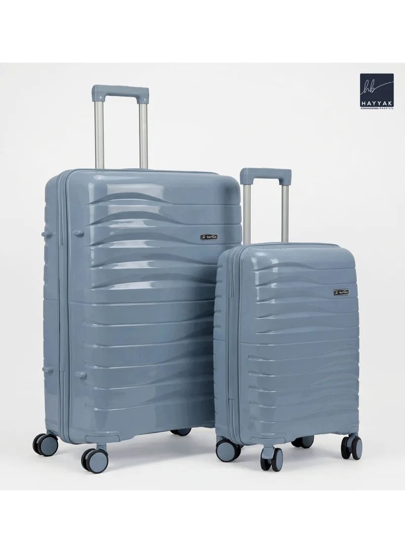 هاياك مجموعة من 3 حقائب سفر | عربة أمتعة صلبة من البولي بروبيلين (PP) | حجم المقصورة: 20 بوصة، حجم متوسط: 24 بوصة، حجم كبير: 28 بوصة | أزرق فاتح